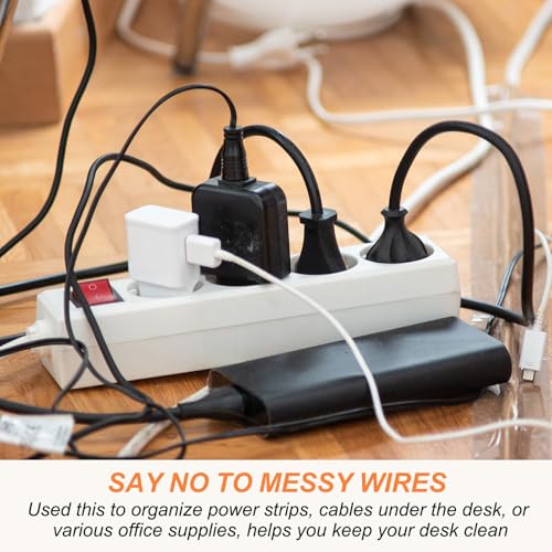 YOKIVE Bandeja para organización de cables, Negro | Organizador de cables para oficina, debajo del escritorio, para hogar, cocina y oficina miniatura 4