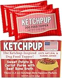 KetchPup, Natural Ketchup for Dogs, Human-Grade Dog Food Topper & Meal Enhancer, Sweet Potato, Carrot & Beef Bone Broth, USA Made, Packed with Vitamins & Fiber, 3 Pack, 1.5 oz Packets (4.5 oz Total)