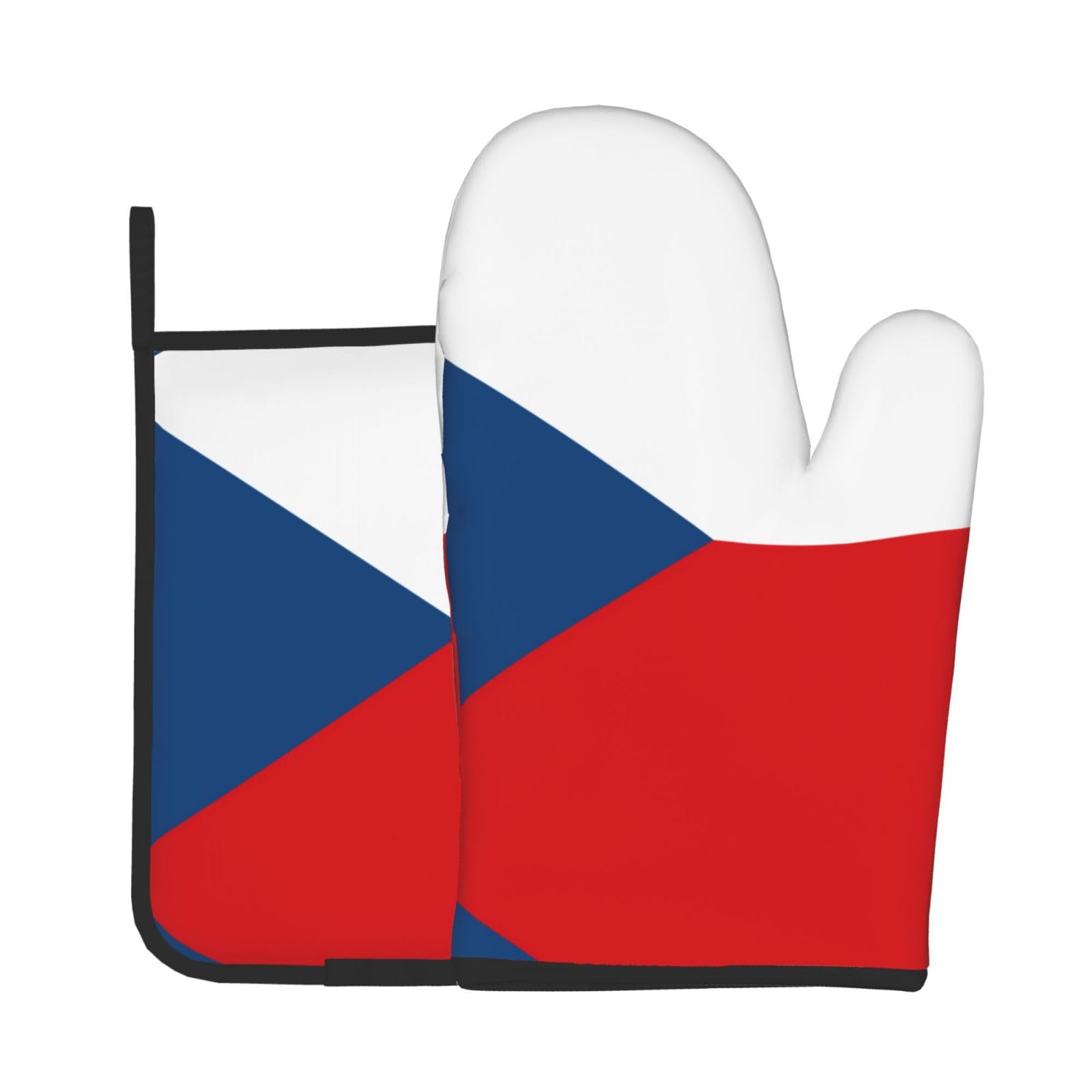 Oven Mitts and Potholders Set of 2 for Kitchen Baking Cooking GrayFlag of The Czech Republic Thick and Durable