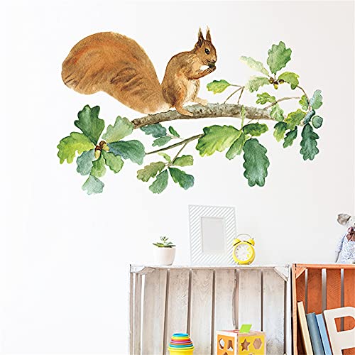 Super Cute Lifelike Squirrel Wall Decals Animal Branches Wall Stickers Bedroom Living Room Tv Wall Door Decor Murals… (Squirrel 4) #TOP1