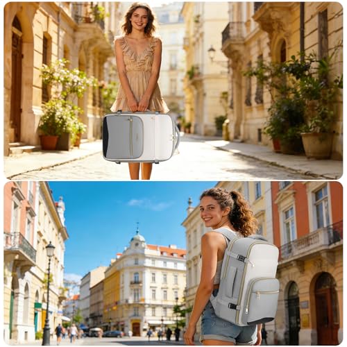 Image of YAMTION 40L Large Travel Backpack for Women,Carry On Luggage with 4 Packing Cubes, Airline Approved Weekender Backpacks for Personal Items fits 17 Inch Laptop