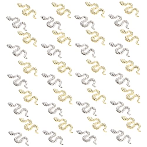 Didiseaon 40Pcs Snake Nail Charms for Unique Nail Art Manicure Accessories with Design Material Creative Nail Decorations for Fashionable Looks