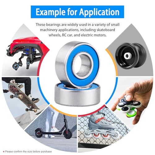 Image of 10pcs MR115-2RS Ball Bearings - Miniature Deep Groove Ball Bearing Double Blue Rubber Sealed Chrome Steel for RC Cars /Planes /Drone /Robotics and Small Electric Motors(5x11x4mm)