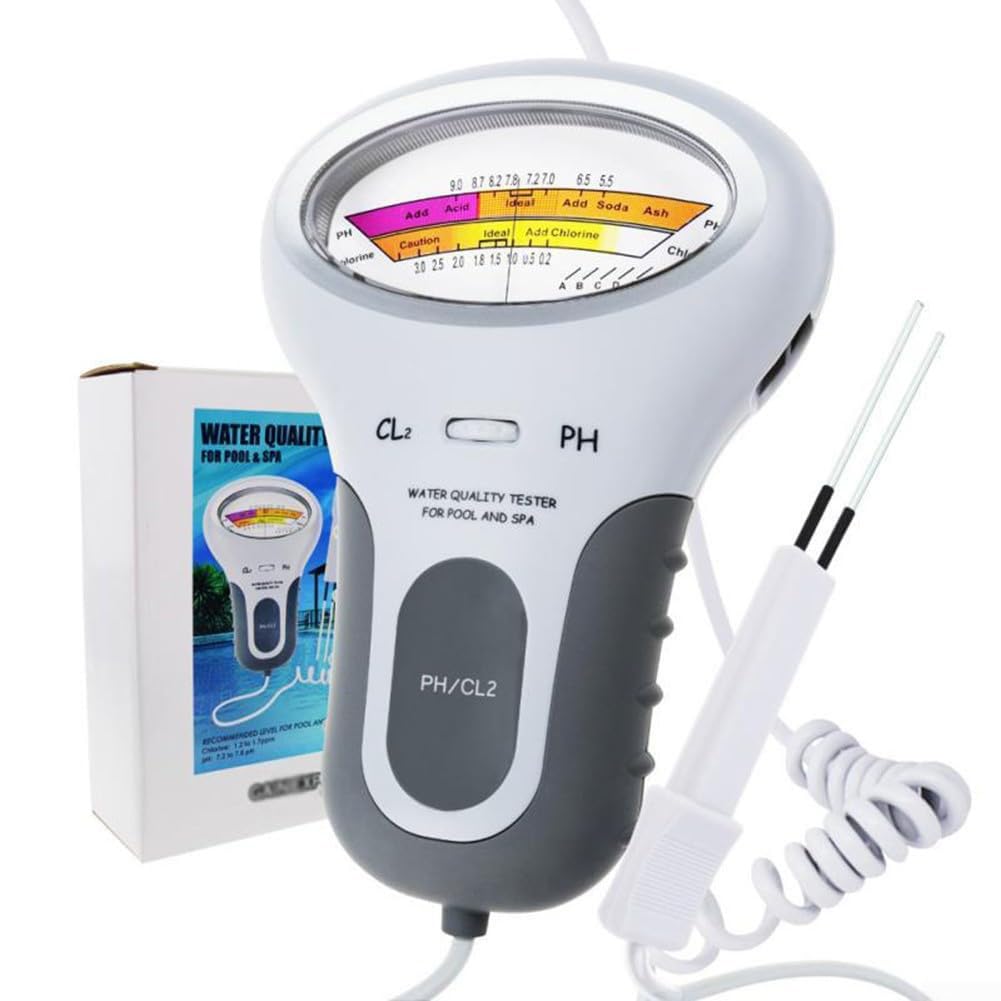 COYEUX Tester per Piscina misuratore di Cloro e PH 2 in 1, Laboratorio CL2 da 0,2~3,0 ppm, per Acqua Potabile idroponica per Piscine Vasche idromassaggio per acquari