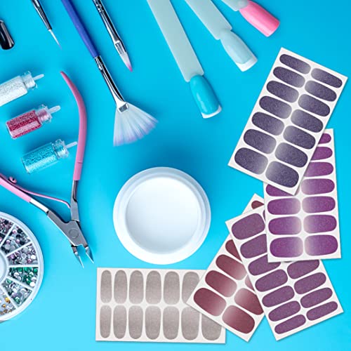 Xeaohesy 280 Pieces 20 Sheets Glitter Retro Nail Wraps Nail Polish Strips For Women Self-Adhesive Brown Gray Purple Dark Solid Color Nail Polish Stickers Full Nail Wraps For Nail Art With Nail File #TOP4