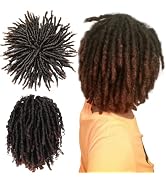 Uotp Dreadlock Curly Hair Toppers with Clips in 6 inch Dreadlock Hair Toupee Short Locs Hair Topp...