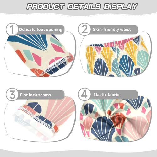 Bolaz Toddler Girls Leggings Printed Yoga Pants Leggings Geometric Shell Pattern for Kids3