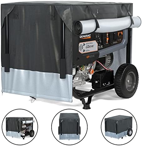 GeHeng Generator Running Cover, Durable Silver Plated Waterproof Oxford Cloth, 100% Waterproof and Sunscreen, Can Be Used While Running, Compatible with Generac XT8500EFI Generac 7678 Generac GP3600 and more generators of similar size.（Patent）…
