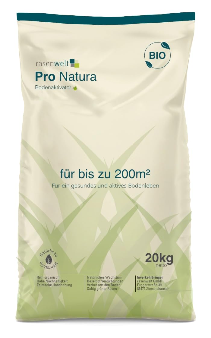 rasenwelt Bodenaktivator Bio Rasenaktivator 20kg| Bodenverbesserung in Rasen und Garten| mit NPK