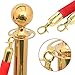 Yaheetech 8pcs Stainless Steel Stanchion Posts - 6.6FT Extended Red Velvet Rope Retractable Barriers Ropes Safety Barriers Set with Stable Base for Party Supplies Theater Hotels Clubs Museums, Gold