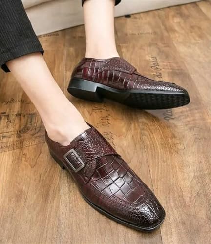 YZABEL Men's Leather Lace Up Platform Work Oxfords, Leather Formal Business Oxford Shoes Business Meeting Office Work Shoes3