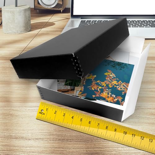 Image of Golden State Art, Drop Front Archival Storage Box, 9.25 inchx11.75 inchx3 inch-Black | Acid-Free 8.5x11 Museum Photo Storage Box with Metal Edge, Preserve Documents, Prints, Poster, Photographs, Arts And Crafts