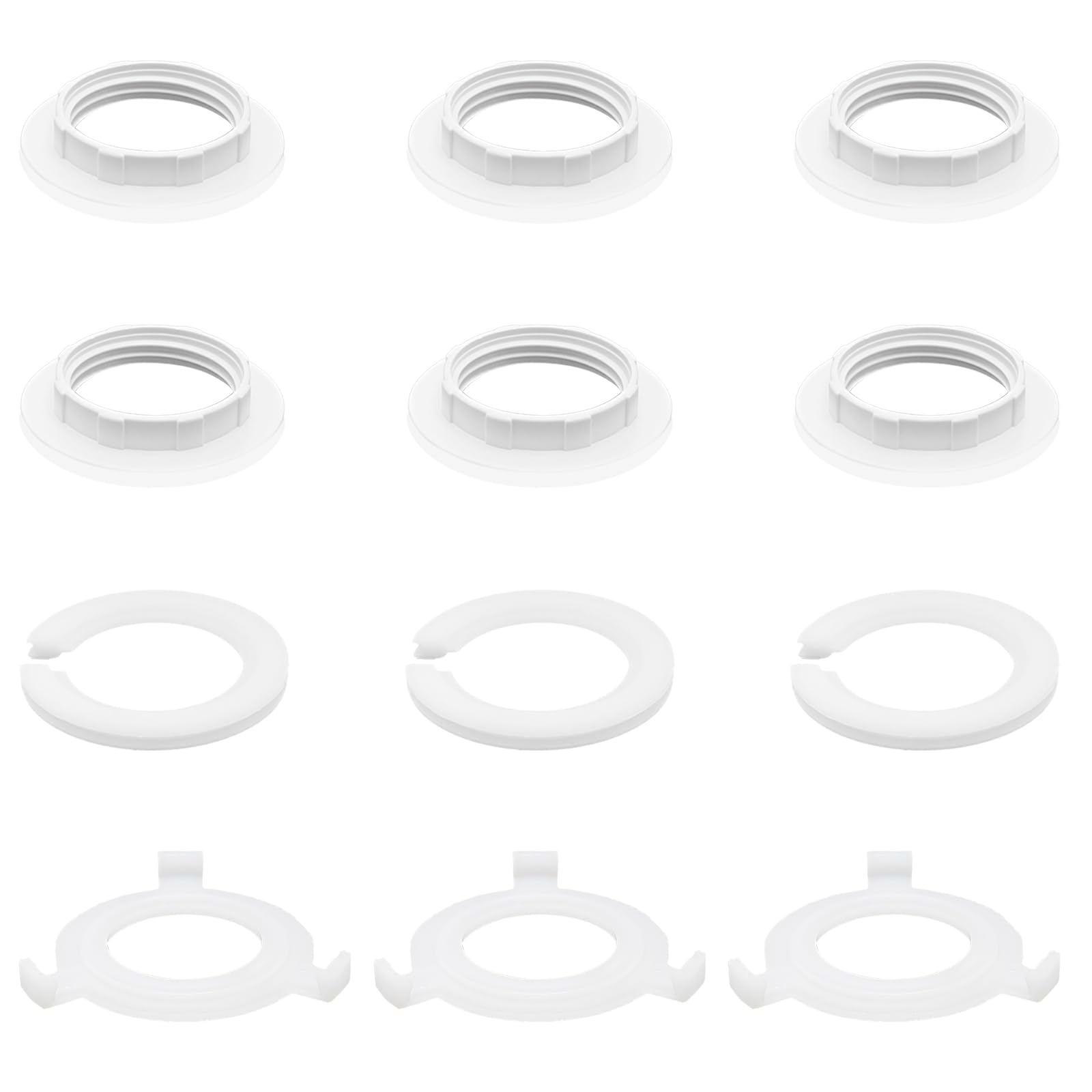 6 Stück Lampenschirm Reduzierring Schraubring E14 /Lampenschirm Schraubring 29mm＋6 Stück Reduzierring E14 bis E27 für Tischlampen, Deckenleuchten(12 Pack)