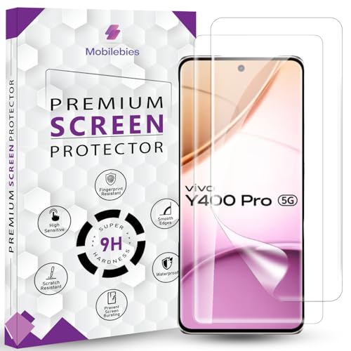 Image of 2 Pack Unbreakable Membrane Screen Protector Guard Compatible For Vivo Y400 Pro 5G, 6.77 Inch | Hydrogel Membrane Ultra Smooth Touch, fingerprint working with installation kit and guide