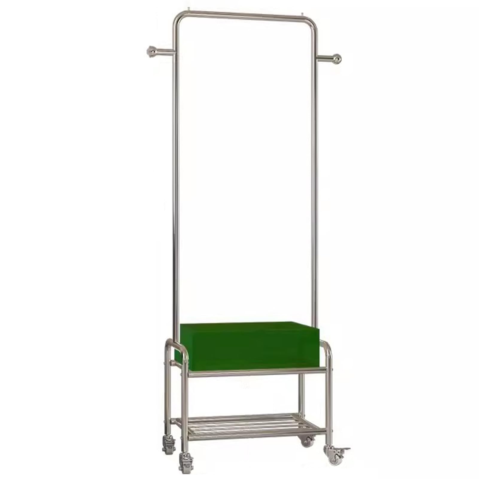 Amazon｜ハンガー シルバーのステンレススチール製キャスター付き洋服