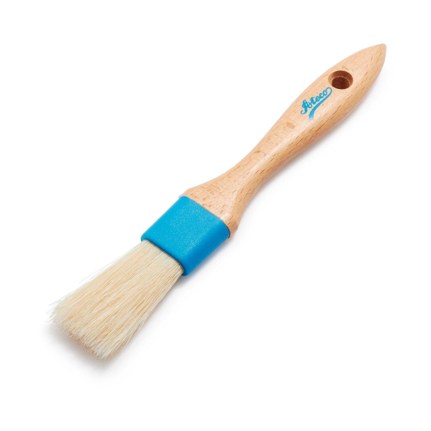 Ateco 60215 - Cepillo para repostería, cabeza de 1,5 pulgadas de ancho con cerdas de jabalí blanco natural, virola compuesta y mango de madera