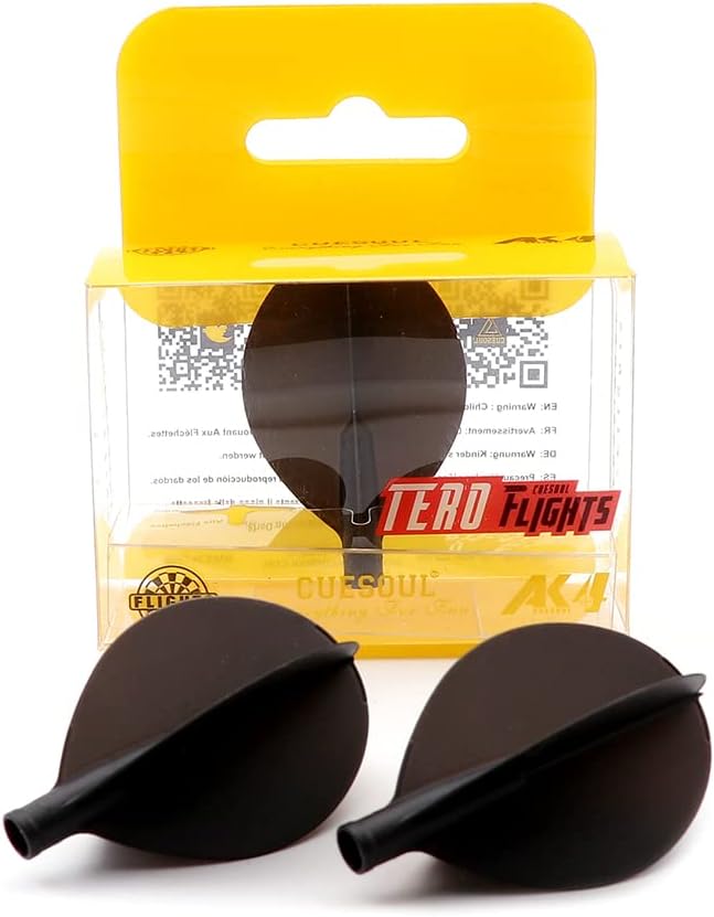CUESOUL Black AK4 Dart Flights Standard, Diamond,Big Wing,Teardrop Shape