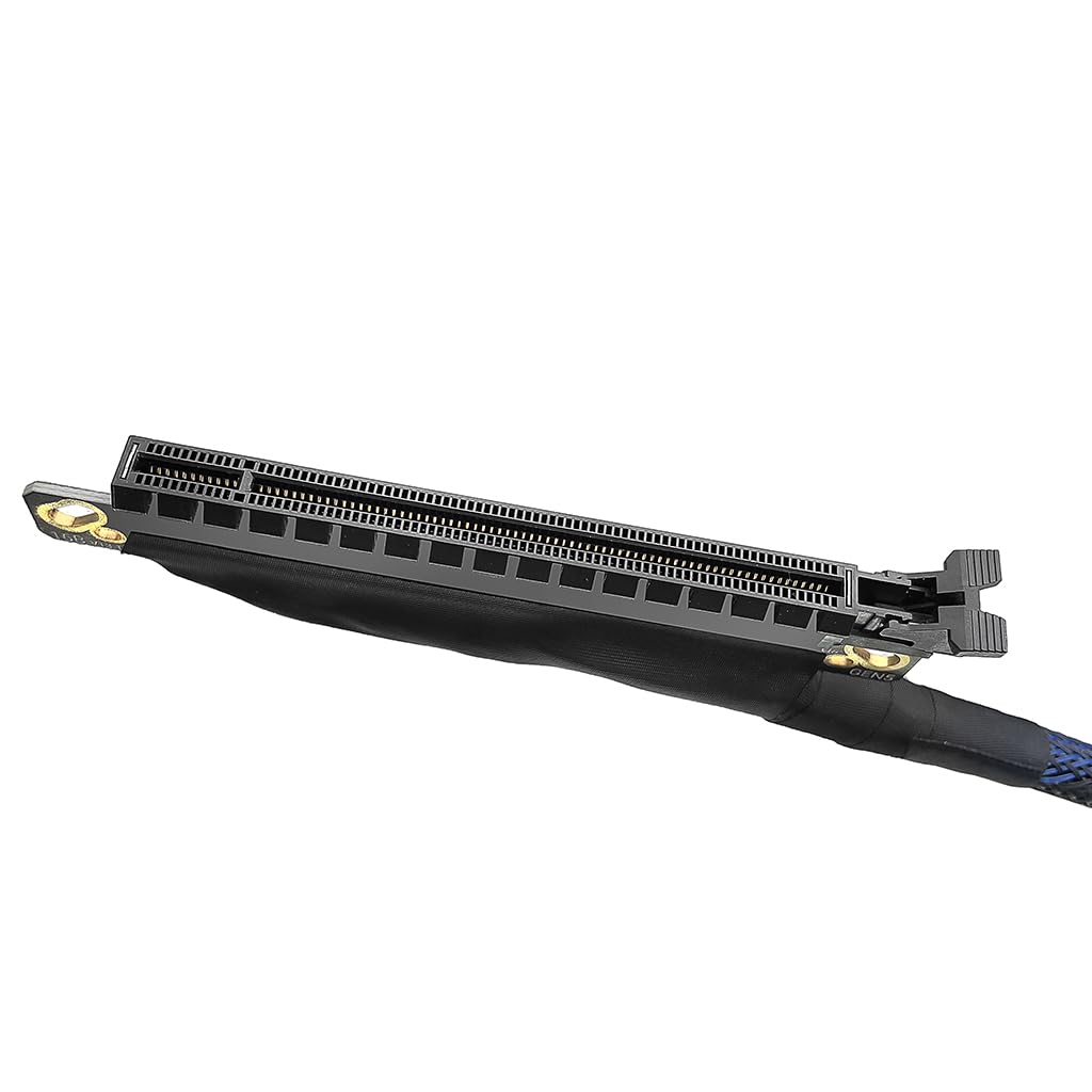 JMT 180 Grad 64 GBS PCIE 5.0 X16 Grafikkarten-Verlängerungskabel, GEN5, geflochtenes Netzkabel, Riser für AI-Server, Grafikkarte, biegbarer GPU-Adapter, 16AB5 (rechts nach rechts, 30 cm)
