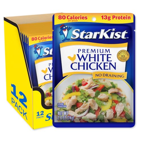 StarKist Premium White Chicken, 2.6oz Pouch, 12-Pack
