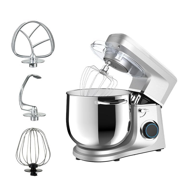 Batidora de alimentos con agitador, gancho para masa y batidor de huevos - Batidora de pie de 11 l, cabezal inclinable de 1700 W, máquina de cocción ajustable de 6 velocidades para hornear