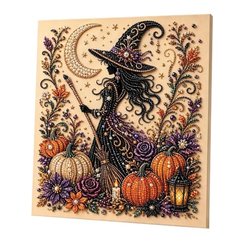 KSKBLZDJD Halloween Diamond Art Kits for Adults DIY Pearl Beads Painting Wall Decor Cute Art Craft Kit for Beginner Fall Home Decore Gift Stress Relief - image 1