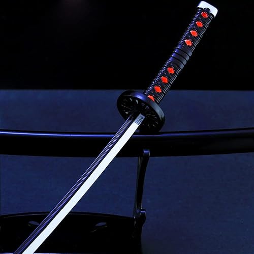Miniatura 5 de QIDUDZ Demon Slayer - Espada samurái de metal de 10 pulgadas, modelo de cuchillo Katana, figuras de acción, colección de juegos, juguetes de espada,