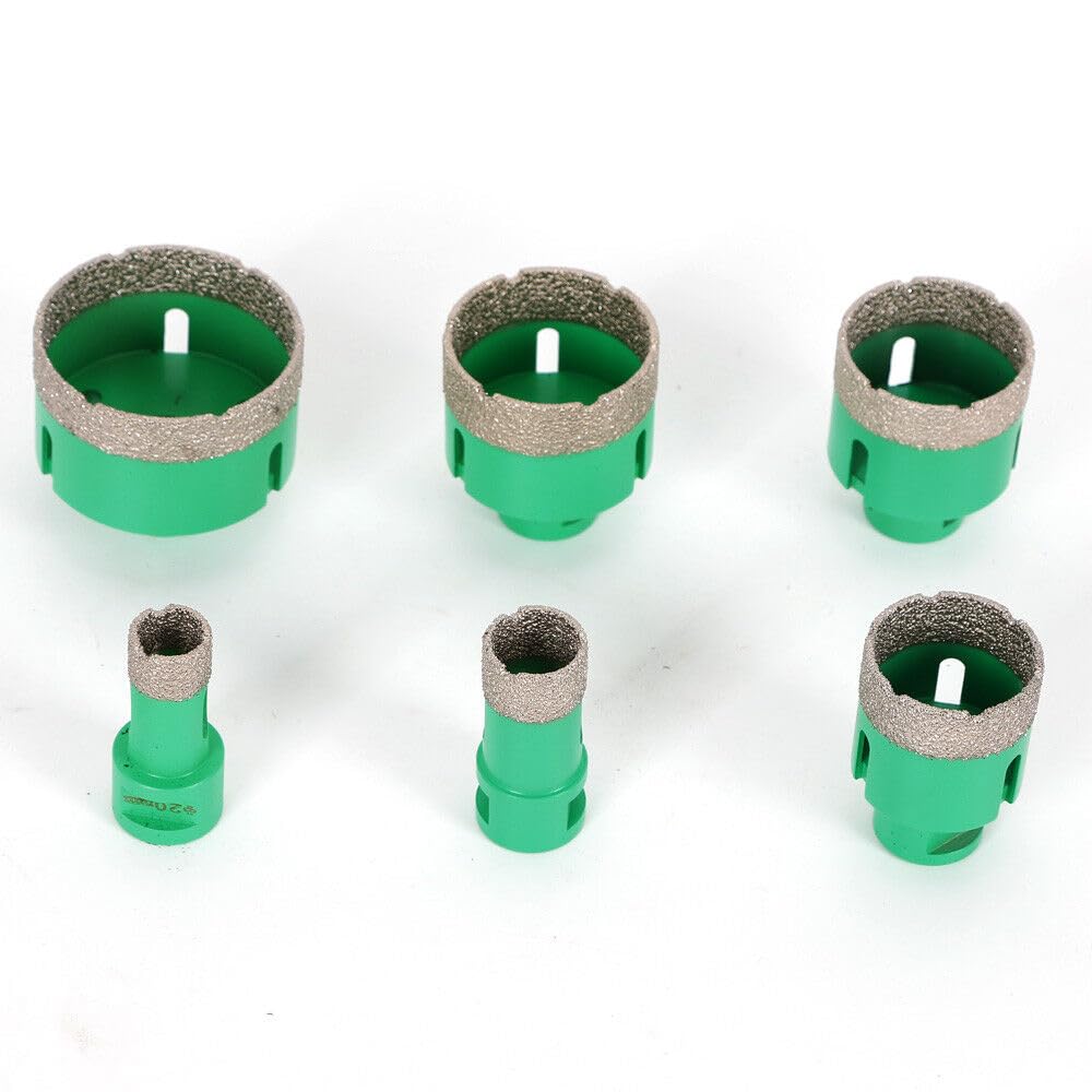 Set di seghe a tazza diamantate, 20/25/42/50/55/68 mm, set di seghe a tazza diamantate, M14, 6 punte diamantate per smerigliatrice angolare, gres porcellanato