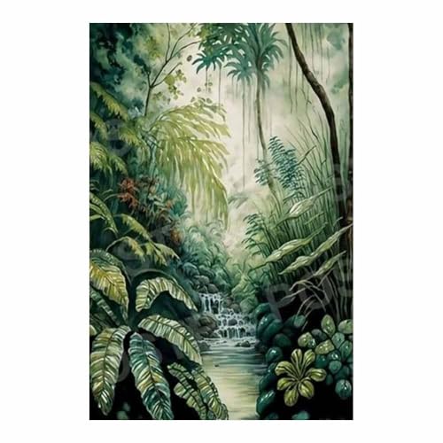 Toile nature et cascade de montagne moderne pour decoration murale salon
