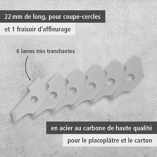 Wolfcraft 5893000 6 lames de rechange en acier carbone 22 mm pour trépan - vue 3