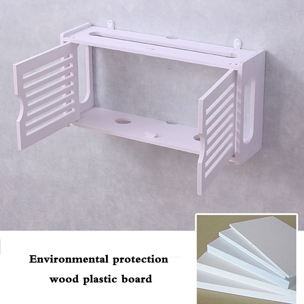 Étagère murale pour routeur WiFi – Support de routeur sans fil pour décodeur TV et rangement Design élégant blanc (48 x 12 x 24 cm) – Optimisez l'espace et la nization