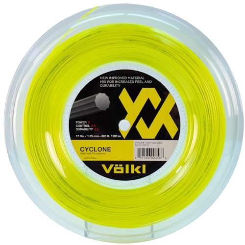 Volkl Cyclone - Raqueta para Adulto, Unisex, Color Amarillo neón, 1,25 mm/200 m