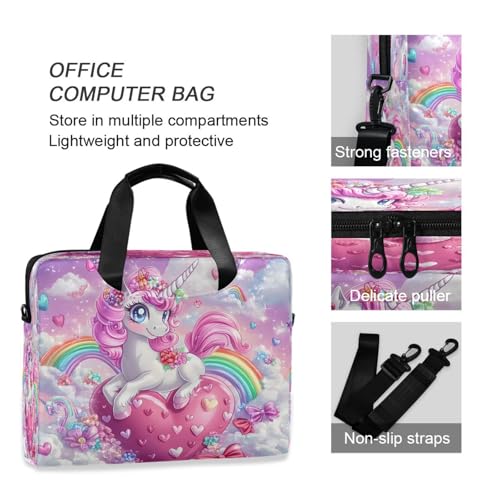 Maletín para laptop diseño unicornio con correa miniatura 5