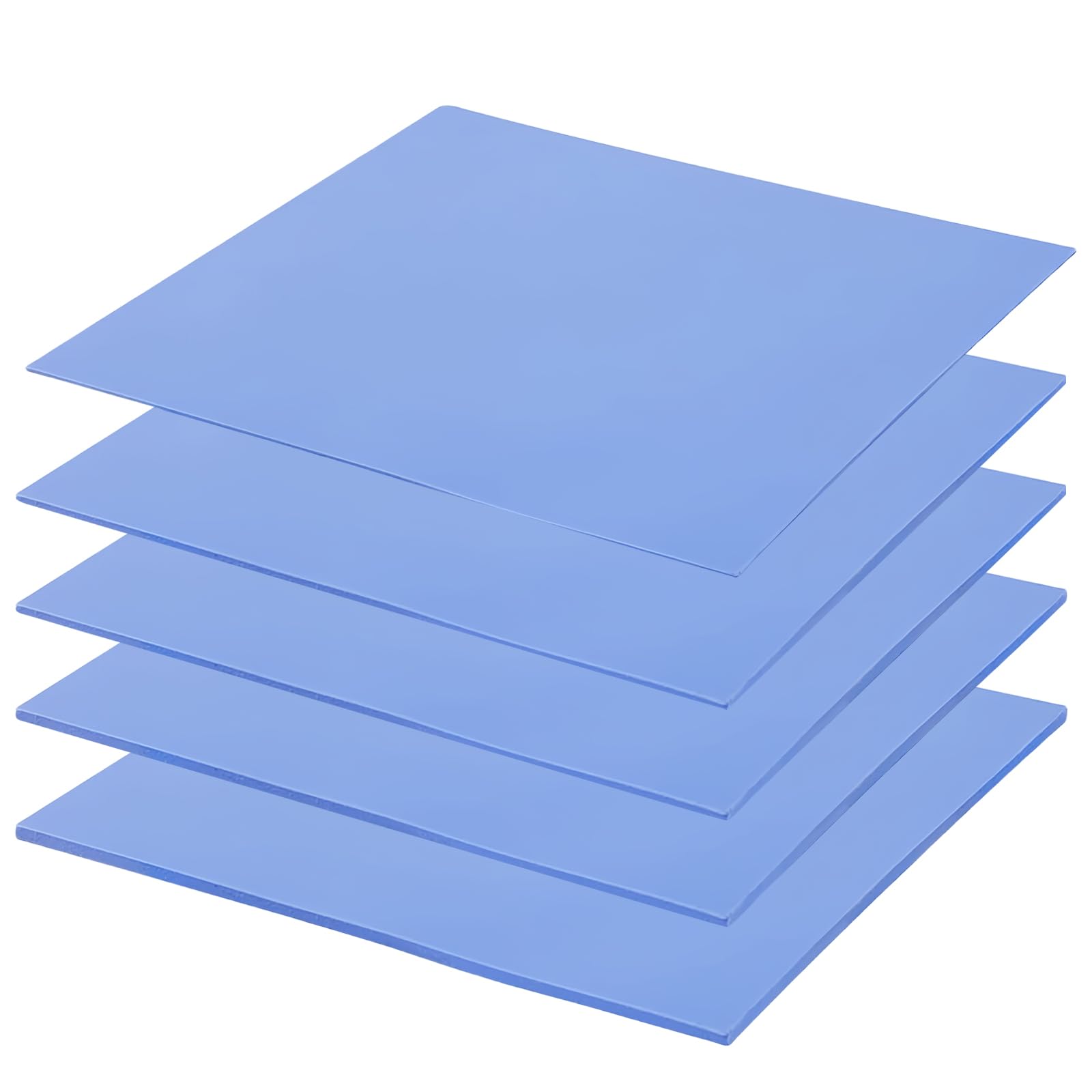 Sporgo 5 unidades de almohadillas térmicas: 100 x 100 x 0,5/1/1,5/2/3 mm, almohadillas térmicas de silicona resistentes a altas temperaturas, almohadillas térmicas reutilizables para CPU, GPU, SSD,