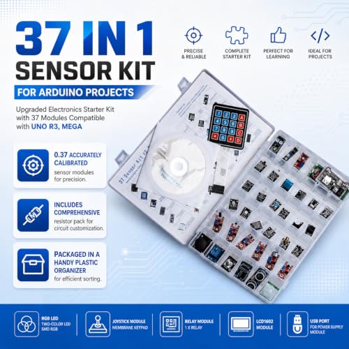 37-in-1 Sensor Kit for Arduino, Upgraded Electronics Kit - Image 3