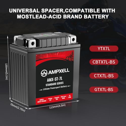 Image of YTX7L-BS Lithium Motorcycle Battery, 12V 4Ah 240 CCA 1.98 lbs Lightweight, Powersports Replacement for ATV UTV Scooter Generator,Compatible with predator 3500 generator battery