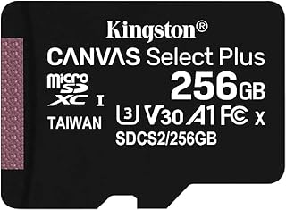 Kingston 256GB microSDHC Canvas Select Plus 100MB/s Read A1 Class 10 UHS-I Memory Card w/o Adapter SDCS2/256GBSP
