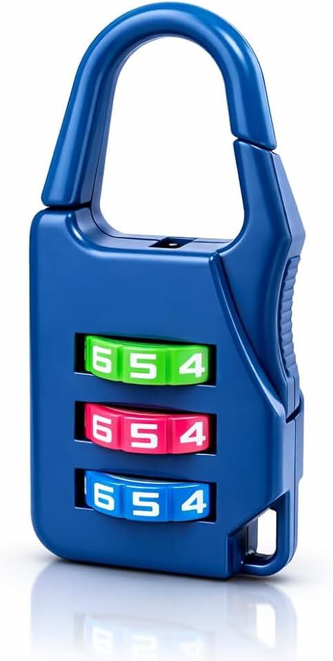 Cadeado com Segredo de 3 Dígitos para Bagagem Mochilas e Bolsas Compacto e Resistente Segurança em Viagens (Azul)