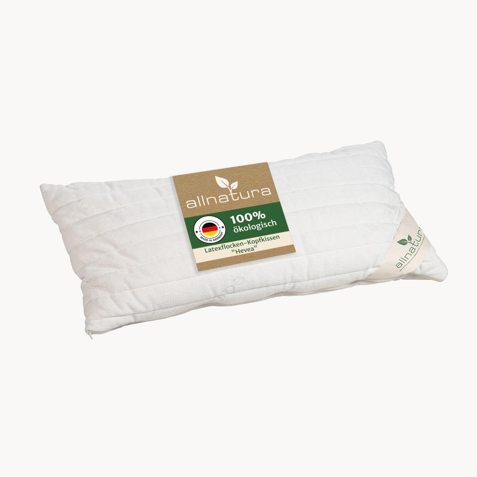 allnatura Hevea-Plus Almohada cervical 40 x 80 cm – Sistema ortopédico de 2 cámaras de 100% caucho natural – Altura ajustable y aire acondicionado para dormir de lado y espalda