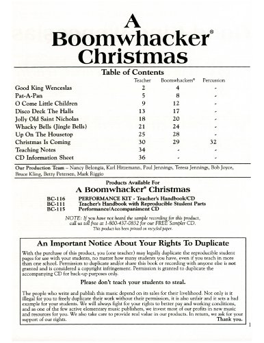 A Boomwhacker Christmas - A Whacky Collection Of Seasonal Music For Boomwhackers And Other Joyous In