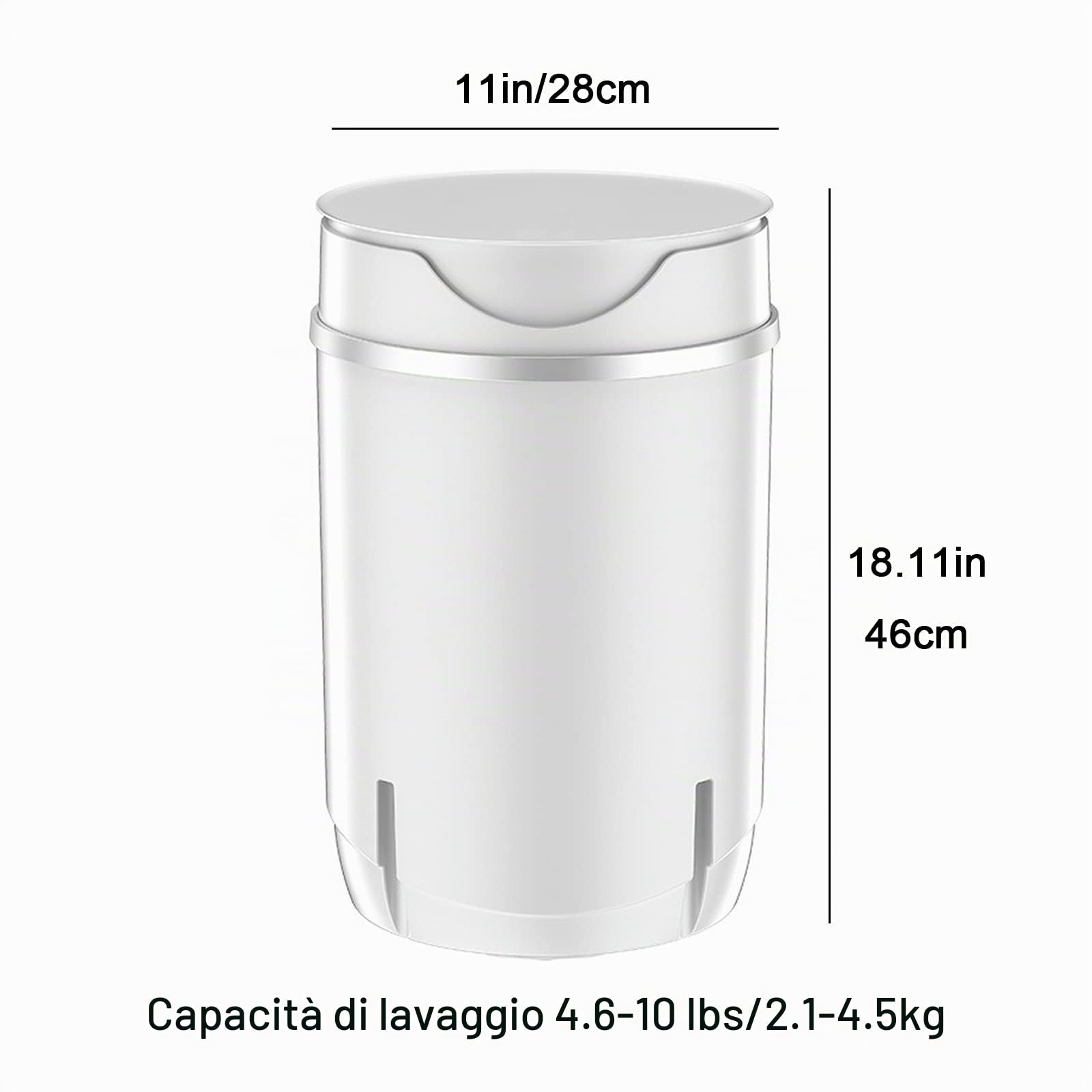 Lavatrice Portatile, Mini Lavatrice da Campeggio Completamente Automatica, Che Rilascia Una Micro-Lavatrice Domestica Antibatterica Blu-Ray da 4 kg per Auto