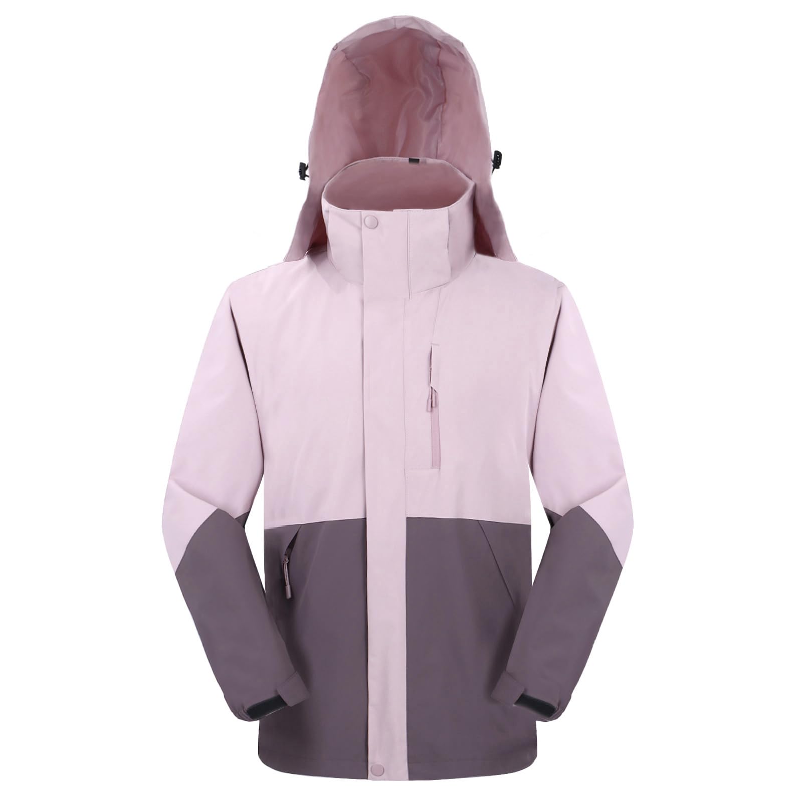 Vestes de Pluie pour Femmes Imperméable à Capuche Combinaison de Pluie de Randonnée Légère pour Dames Coupe-vent Complet à Fermeture éclair en Plein air