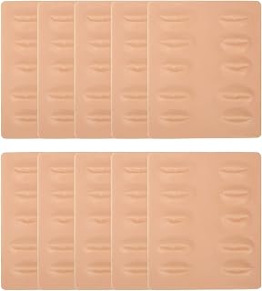 Lips Microblading Practice Silicone Fake Skins para Lábios, Peças de Máquina de Tatuagem, 10 Pçs Skins 3D para Lábios, Lábios de Pele