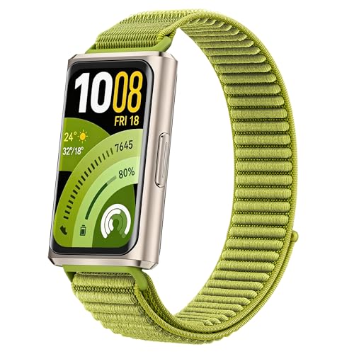 Image of Slim Nylon Watch Strap Compatible with Huawei Band 11 /11 Pro NFC, Nylon Replacement Band with Hook and Loop Fastener, Soft Breathable Lightweight for Women (No Watch)
