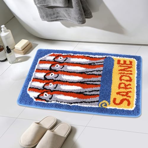 Sardine Can Bathroom Rugs Fish Design
