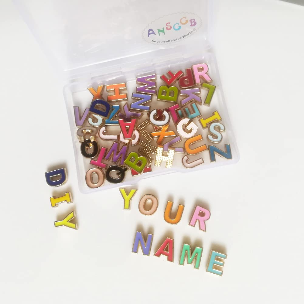ANSGGB 52Pcs Alloy Enamel Letter Shape Beads, Capital Alphabet 2 Sets of A-Z Charm Beads for DIY Bracelet Necklace Jewelry Making - Image 6