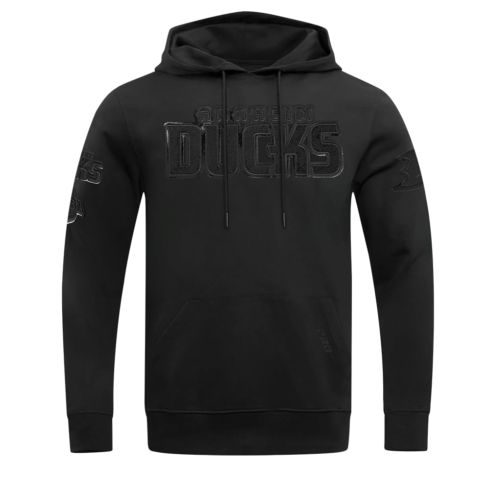 Pro Standard Mens NHL Classic Triple Black Cotton Double Knit Pull Over Hoodie