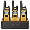 Retevis RB48 Walkie Talkies for Adults, Heavy Duty 2 Way Radios Long Range with Six-Way Charger, IP67 Waterproof, Shock Resistant, Dual PTT, 2000mAh,MIL-STD-810H, for Jobsite Construction(6 Pack)