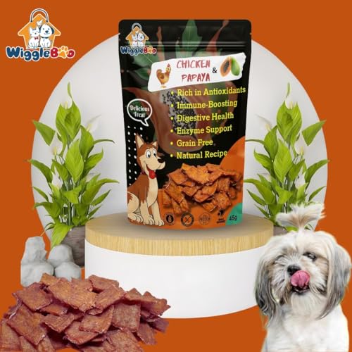 Image of Chicken & Papaya Dog Treat | Protein Rich | Fiber Rich | Crunchy Healthy Snacks | Training Treat | 45gm