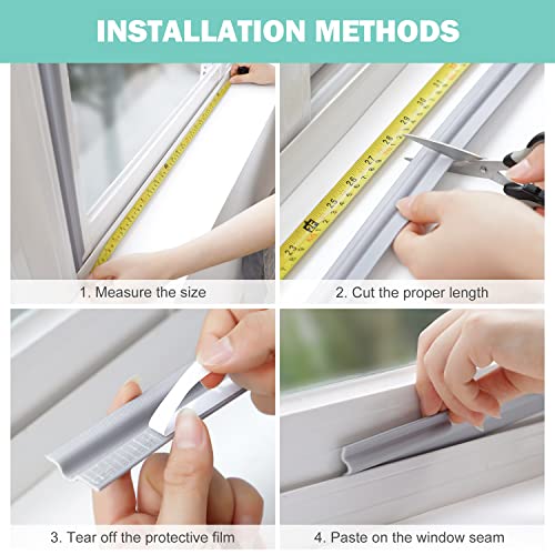 Mopms Draft Stopper Sweep, Door Weatherproofing Stripping, Window Seal Strip Self-Adhisive Soundproof Cuttable Weather Length 6.56Ft - Grey #TOP7