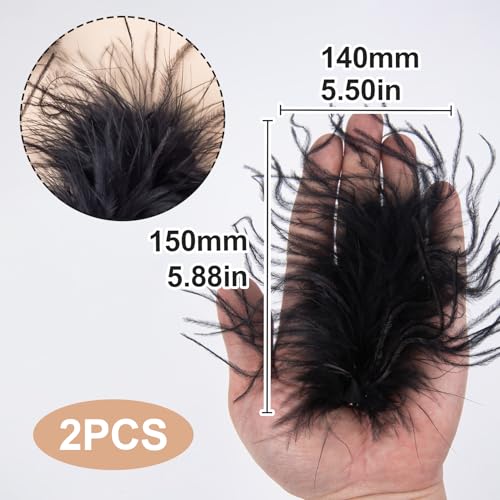 2 pinzas de cabello con plumas negras Vintage miniatura 2